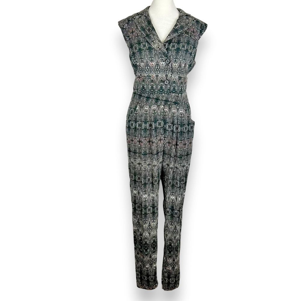 Anthropologie Charlie Jade Python Print Jumpsuit Women Size Small Sleeveless